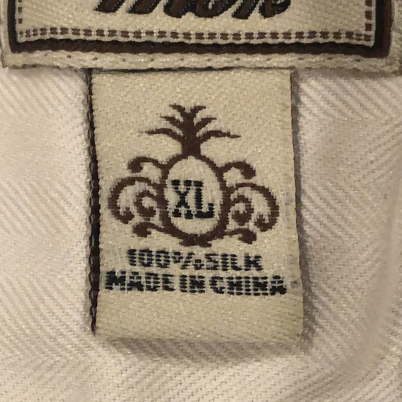 100% silk ? Yes cool cream shirt for you trip to the Caribbean!”Montego Mon” - Picture 3 of 4